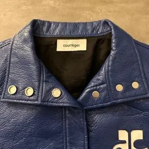 ジャケット Courreges Jackets Blue Vinyl biker jacket Courrèges Blue size 38 FR in Vinyl - 44142059